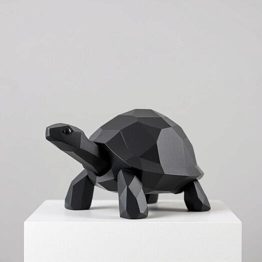 Статуэтка Черепаха, 3D, интерьерная, декор для дома, черная