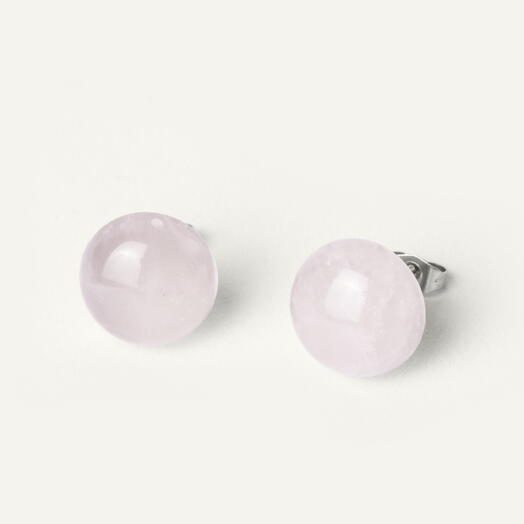 Серьги Юкка Розовый кварц Rh+ (EAR1073)