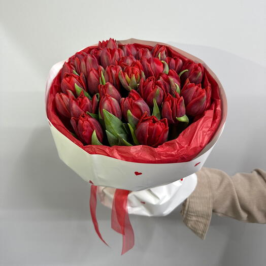 Букет с пионовидными тюльпанами