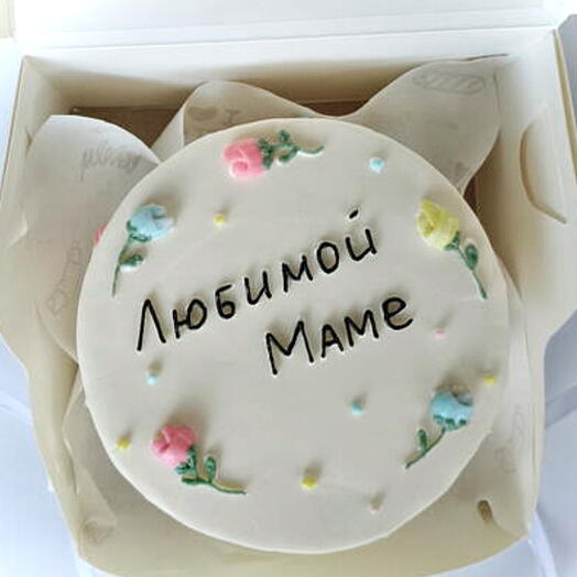 Бенто торт Маме с цветами (500г)