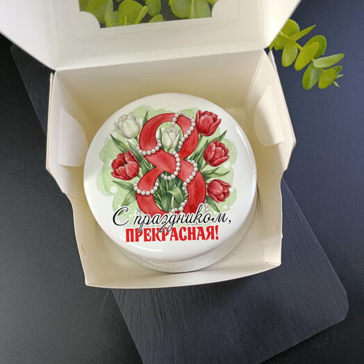 Бенто-торт с красными тюльпанами к 8 марта