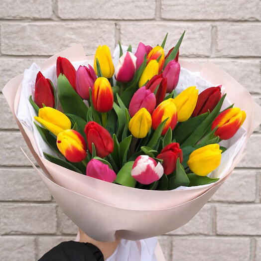 Тюльпаны микс 25 цветков