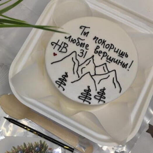 Бенто торт с контурным рисунком