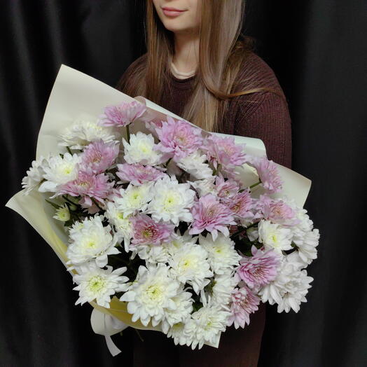 Букет из 9 нежных кустовых хризантем (код 466)