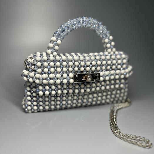Сумочка из бусин в стиле Hermes Kelly