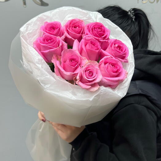 Букет из 9 ярких premium роз