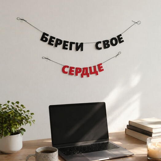 Гирлянда бумажная "Береги свое сердце"