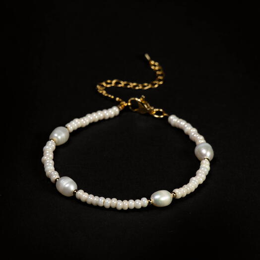 Браслет Жасмин Белый жемчуг культивированный 14K 17 см (BRA1185)