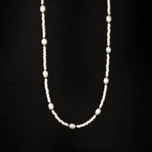 Чокер ожерелье Жасмин Белый жемчуг культивированный 14K 45 см (CHO1066)