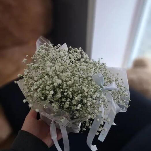 Мини композиция из гипсофилы