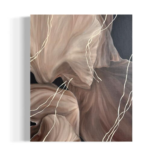 Абстрактная картина с цветами ирис холст масло