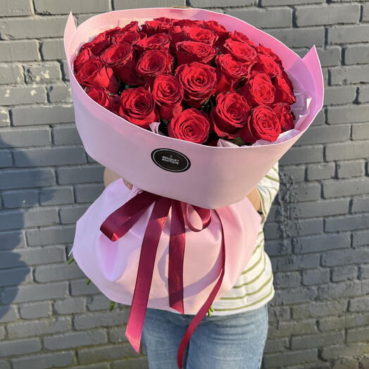 Красные розы 😍35шт (в стильном оформление ️)