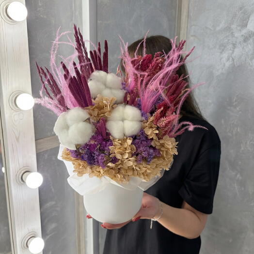 Композиция дофаминовая из сухоцветов «Кармиэль» от XOFLOWERS