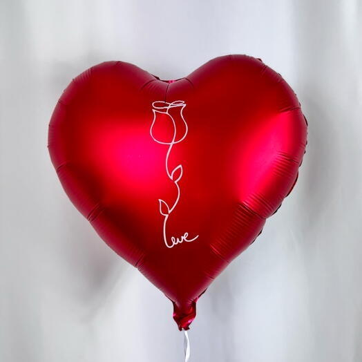 Шар сердце красное Love