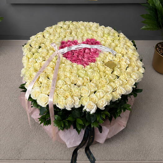 Blush Heart Rose Basket