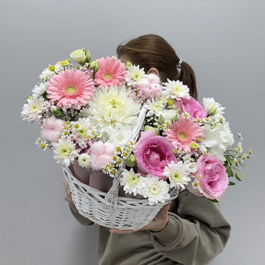 Корзина с цветами «Теплый вечер»🌸