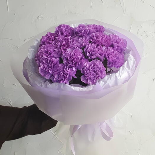 Фиолетовый букет диантусов (15 шт)
