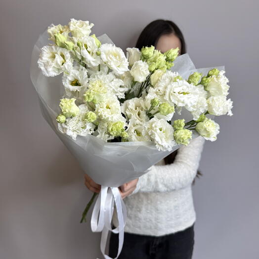 Букет из белой махровой эустомы 🥰