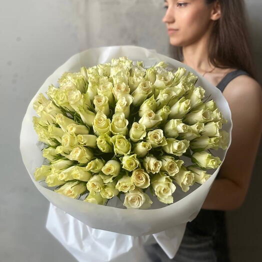 Букет из 101 белой розы