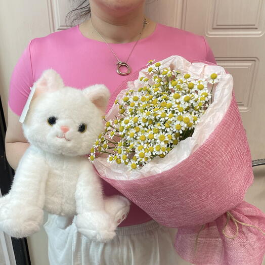 Букет с игрушкой дочке