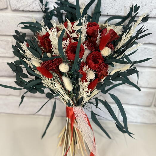 Букет невесты из стабилизированных цветов 🌹🌿