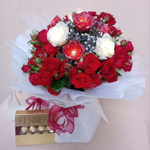 Glowing bouquet+ Fererro Rocher