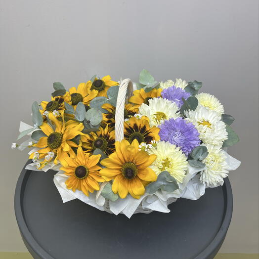 «Солнечный сад» цветы в корзине 🌻