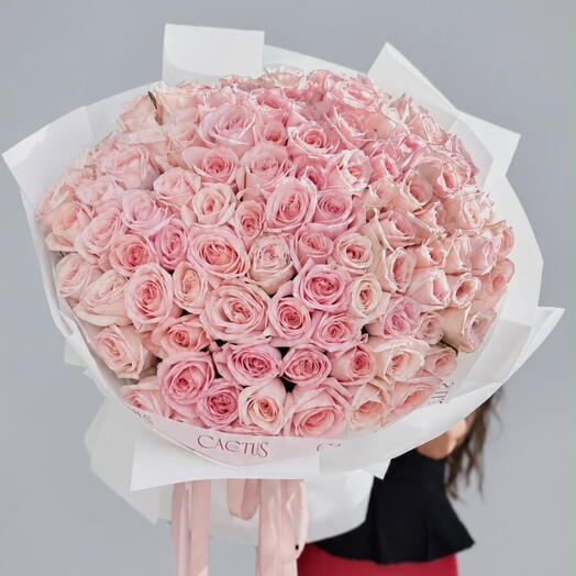 Букет 101 розовая роза, чтобы покорить Ее сердце 💗