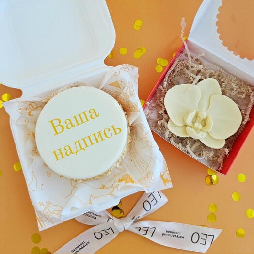 Бенто торт, женский набор с орхидеей