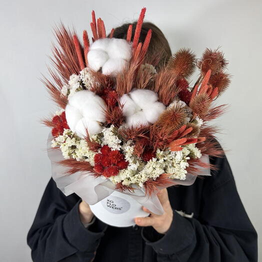 Композиция из сухоцветов «Любовь в Париже» от XOFLOWERS