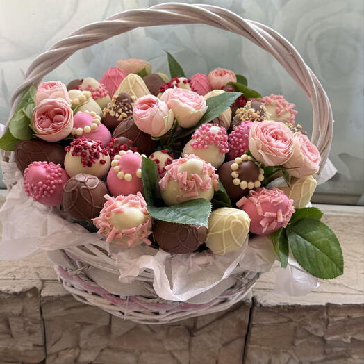 Букет из клубники в шоколаде Callebaut