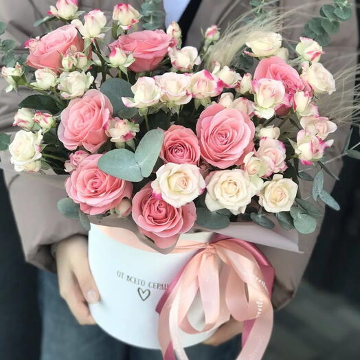 Коробка с розами Микс