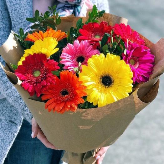 Букет Герберы микс 9 шт 💐 (арт.020)