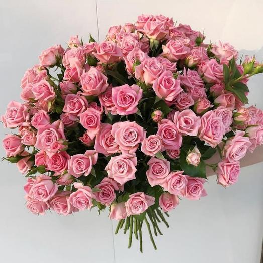 Bouquet of 19 bushy pink roses