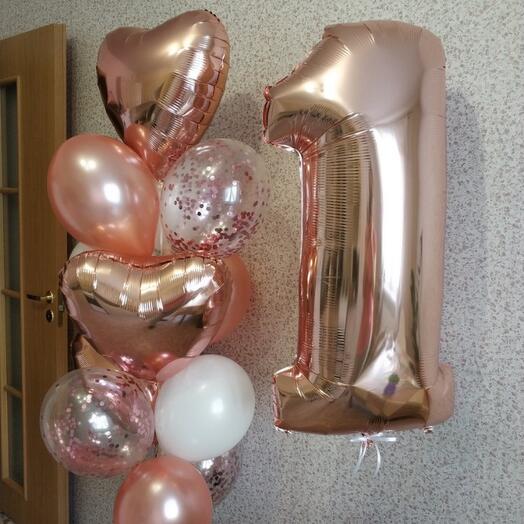 Birthday balloons, 13 pcs