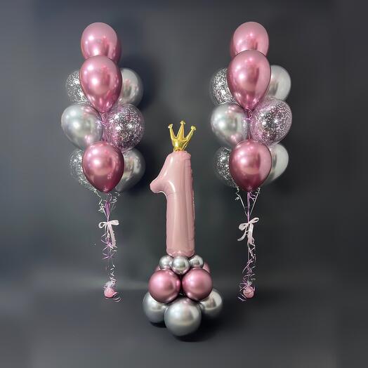 Balloons for a year for a girl