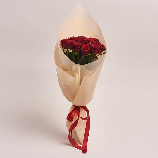 70 Cm Red Roses Bunch of  15 Pcs