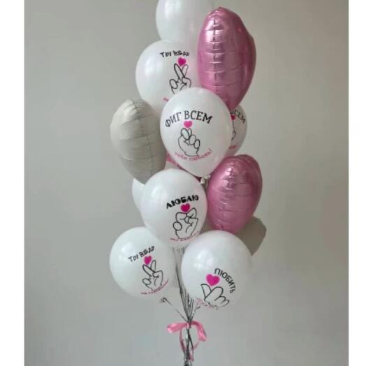 Latex balloon. Fountain of balls "Heartbreaker"