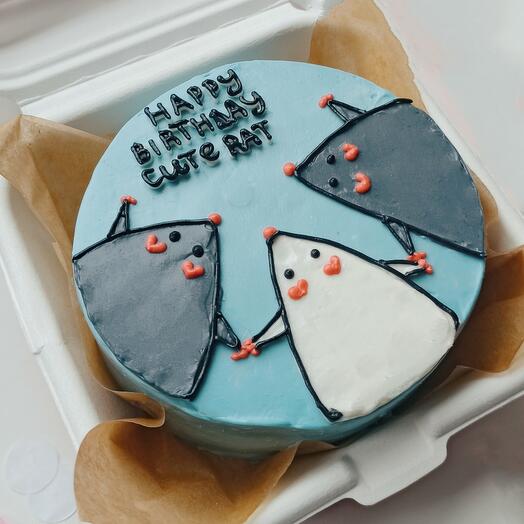Бенто торт "happy birthday cute rat"