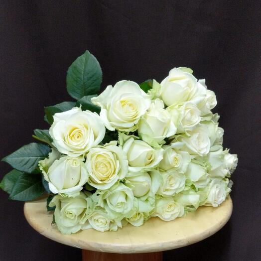 White Avalanche roses 25 pieces