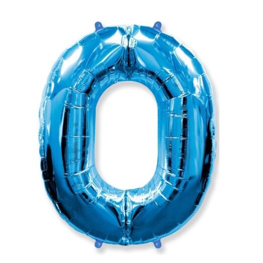 Шар-цифра "0" гелиевый, цвет синий