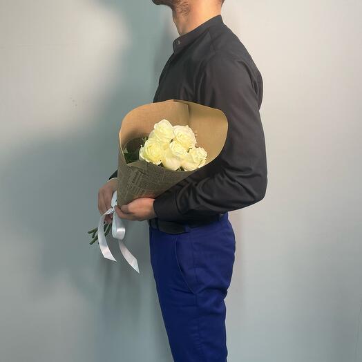 5 Premium White roses in crafting