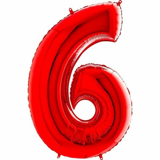 Шар фольгированный цифра "6"