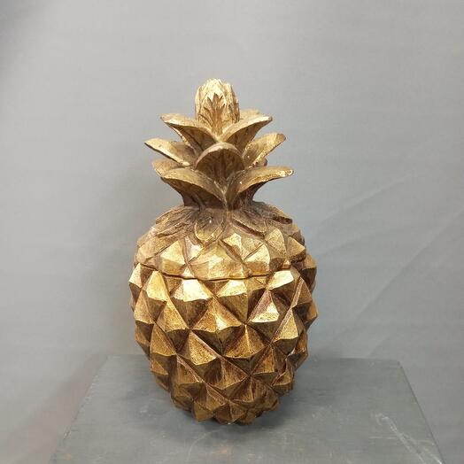 Декоративная Шкатулка Ананас золотой🍍