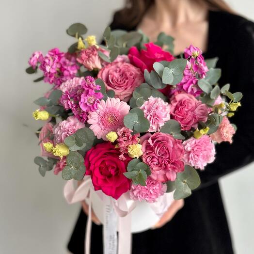Сиреневая композиция в коробке💕