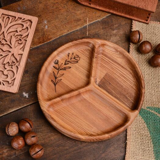 Менажница круглая с гравировкой