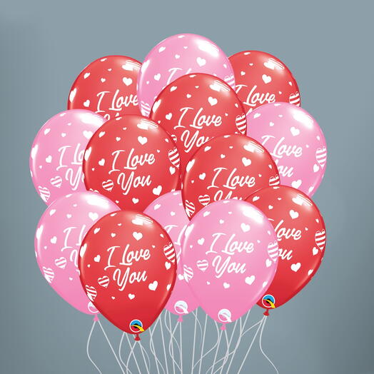 15 Pink And Red Romance Balloons