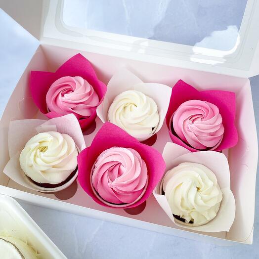 Капкейки ваниль-клубника