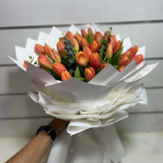 35 Orange  Tulips Bouquet