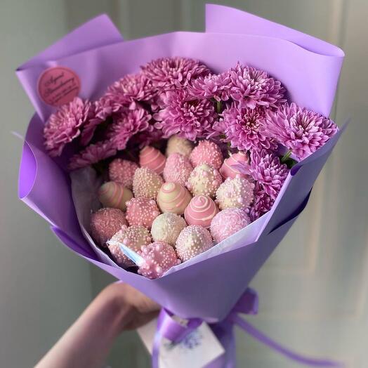 Букет из клубники «С любовью💜»